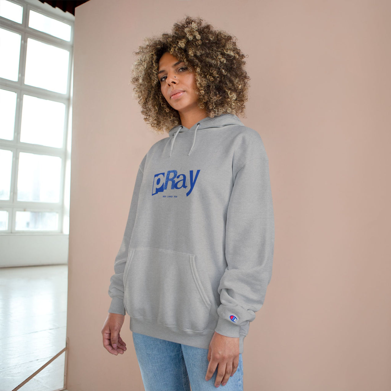 PRAY JESUS LOVES YOU - CHAMPION HOODIE