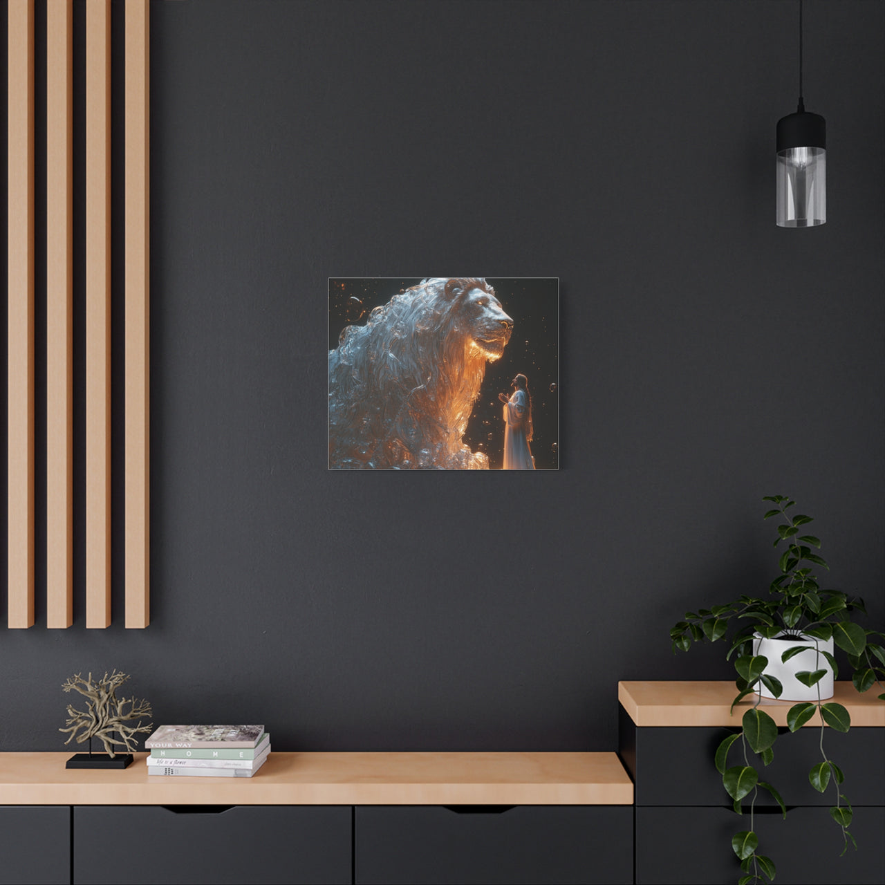 JESUS AND HIS LION - CANVAS