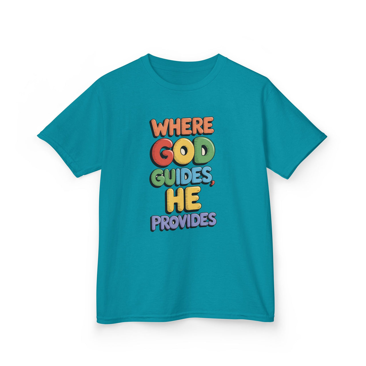 WHERE GOD GUIDES HE PROVIDES - KIDS TEE