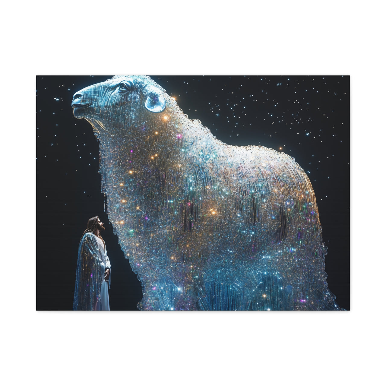 JESUS AND HIS LAMB - CANVAS
