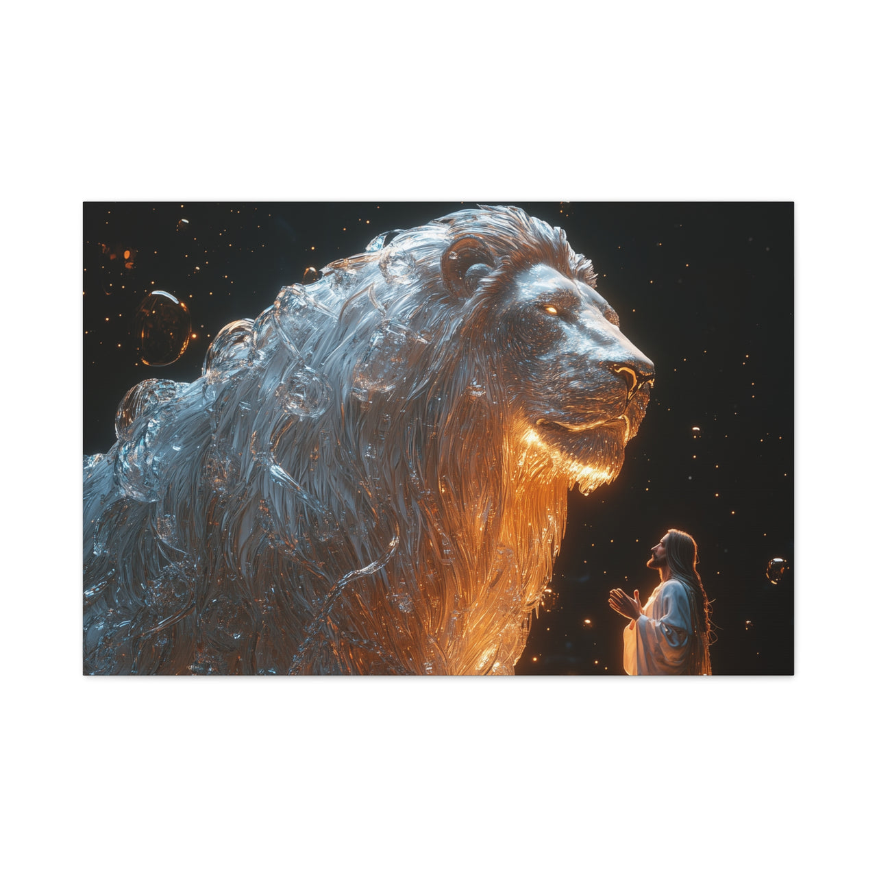 JESUS AND HIS LION - CANVAS