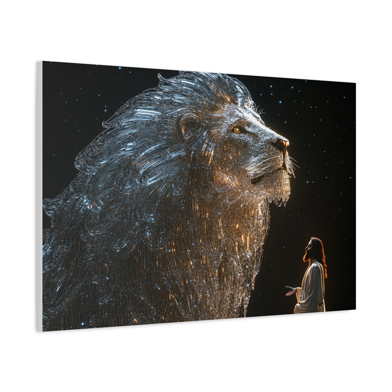 JESUS AND HIS LION - CANVAS