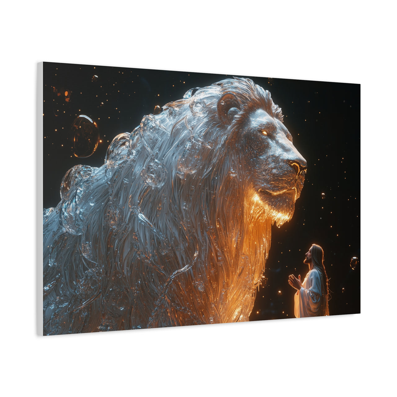 JESUS AND HIS LION - CANVAS