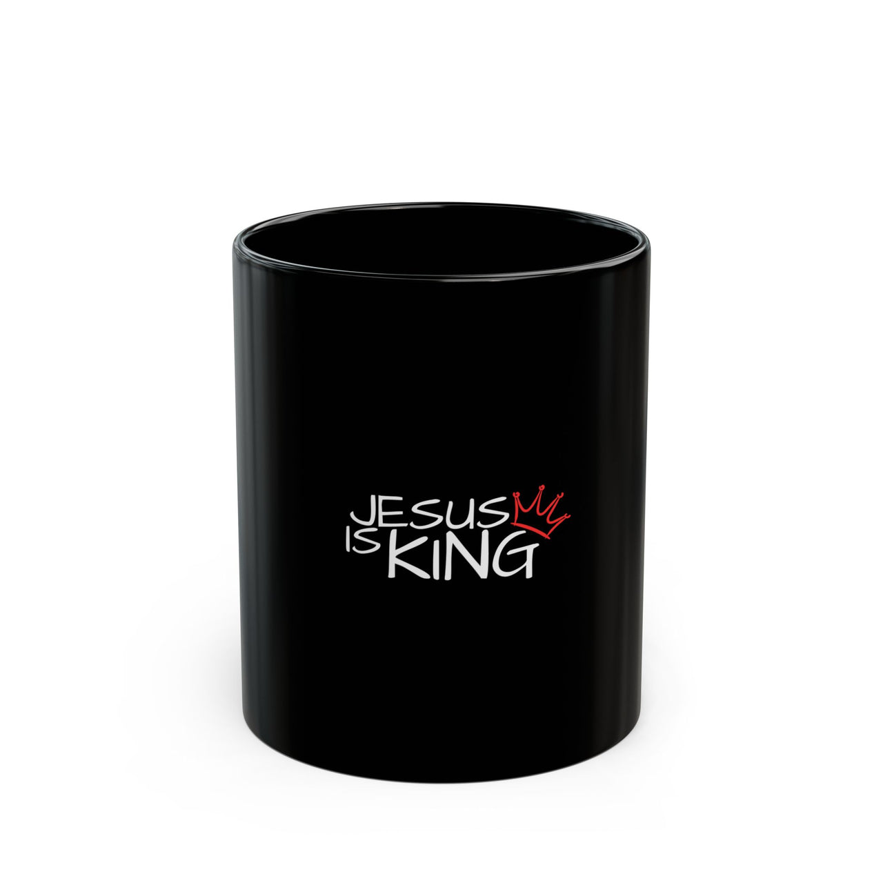 JESUS IS KING - BLACK MUG