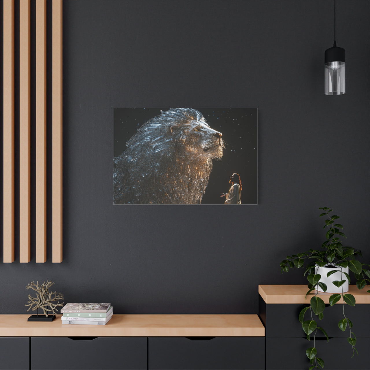 JESUS AND HIS LION - CANVAS