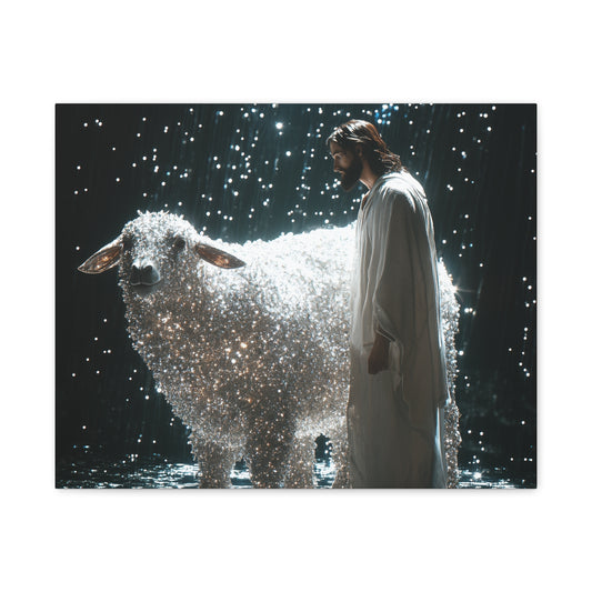 JESUS AND HIS LAMB - CANVAS