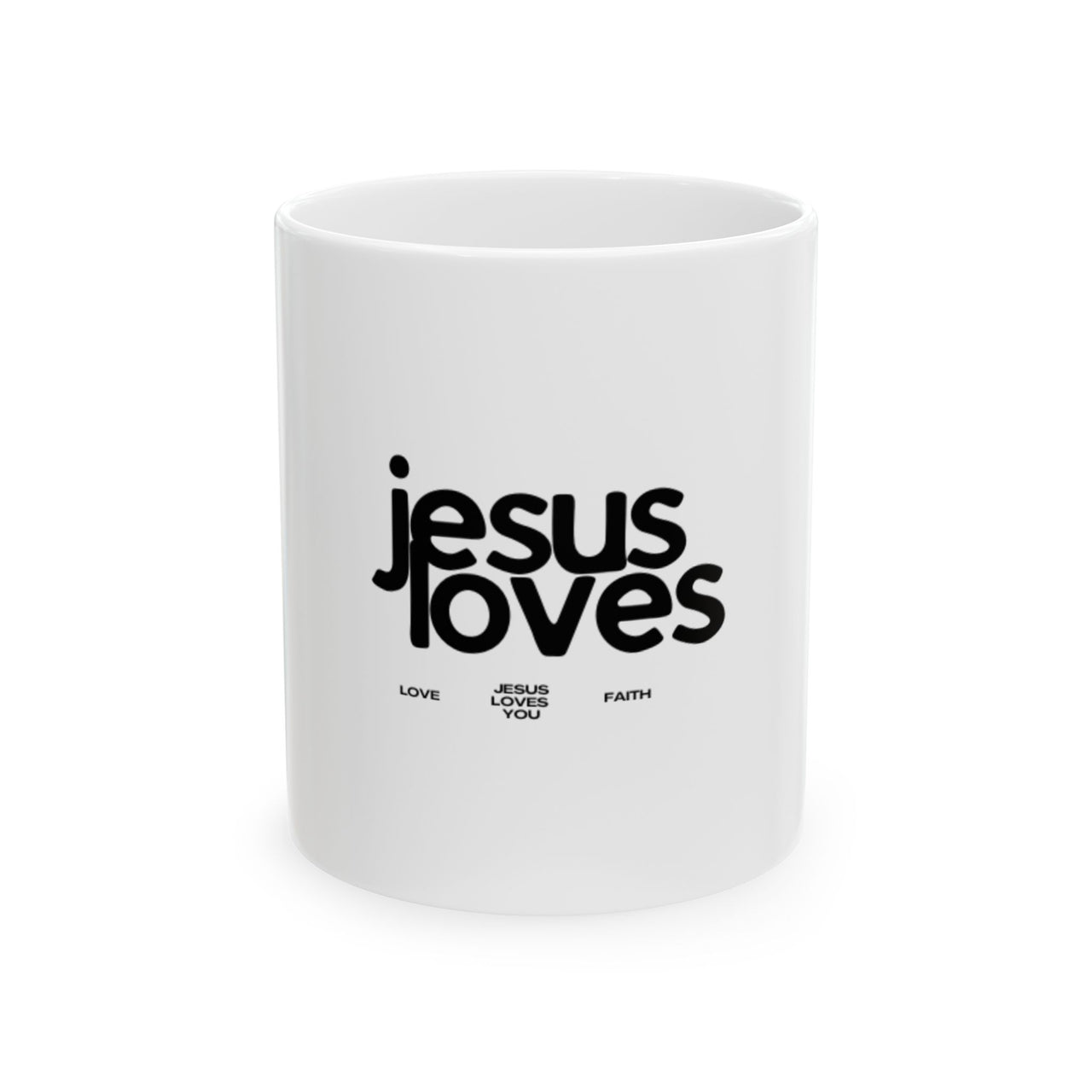 JESUS LOVES - WHITE MUG
