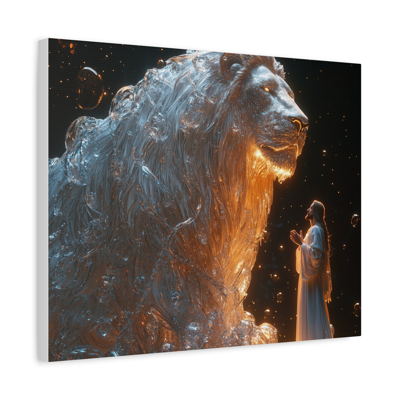 JESUS AND HIS LION - CANVAS