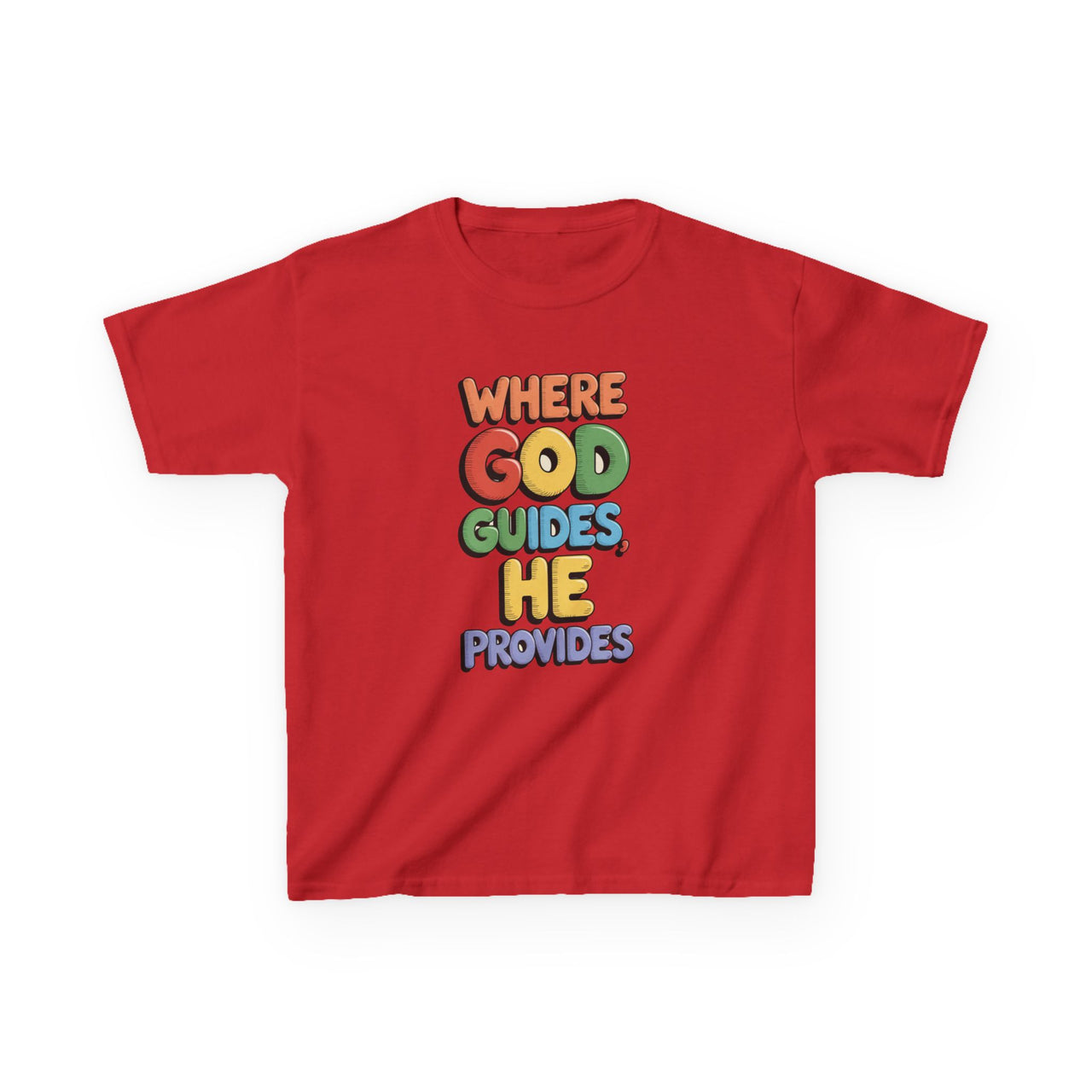 WHERE GOD GUIDES HE PROVIDES - KIDS TEE