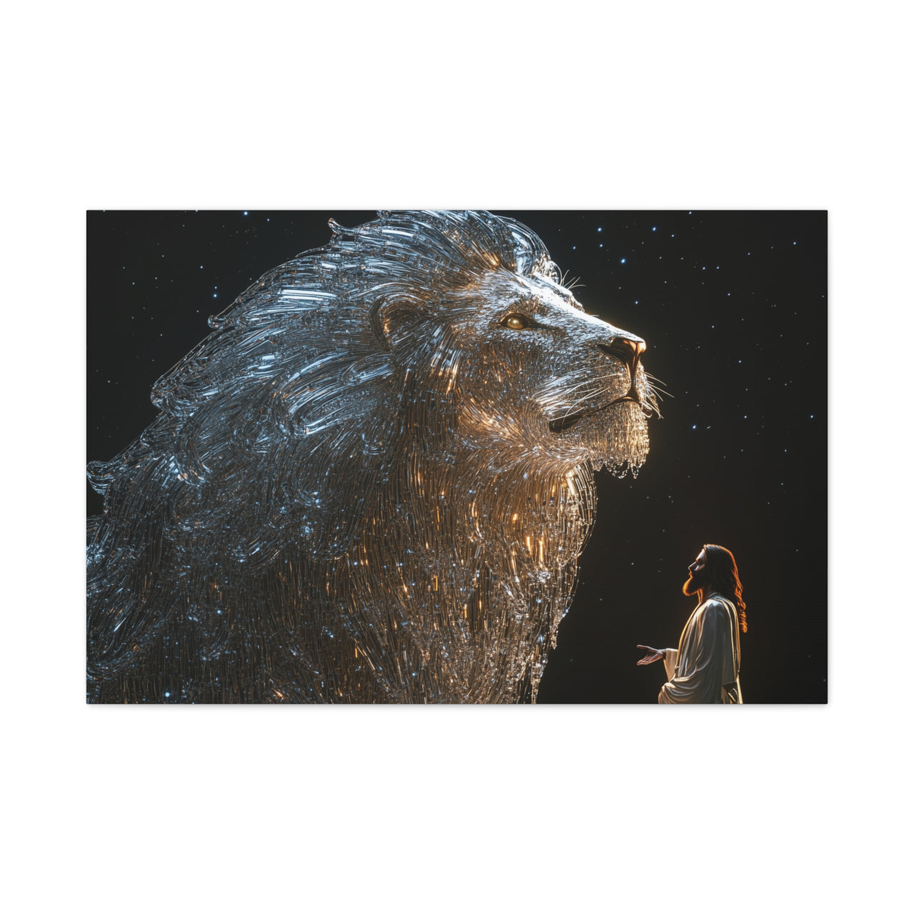 JESUS AND HIS LION - CANVAS