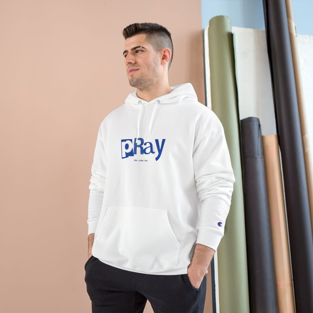 PRAY JESUS LOVES YOU - CHAMPION HOODIE