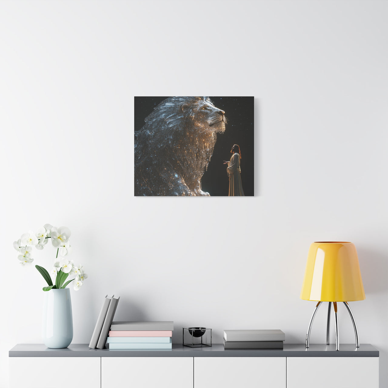 JESUS AND HIS LION - CANVAS