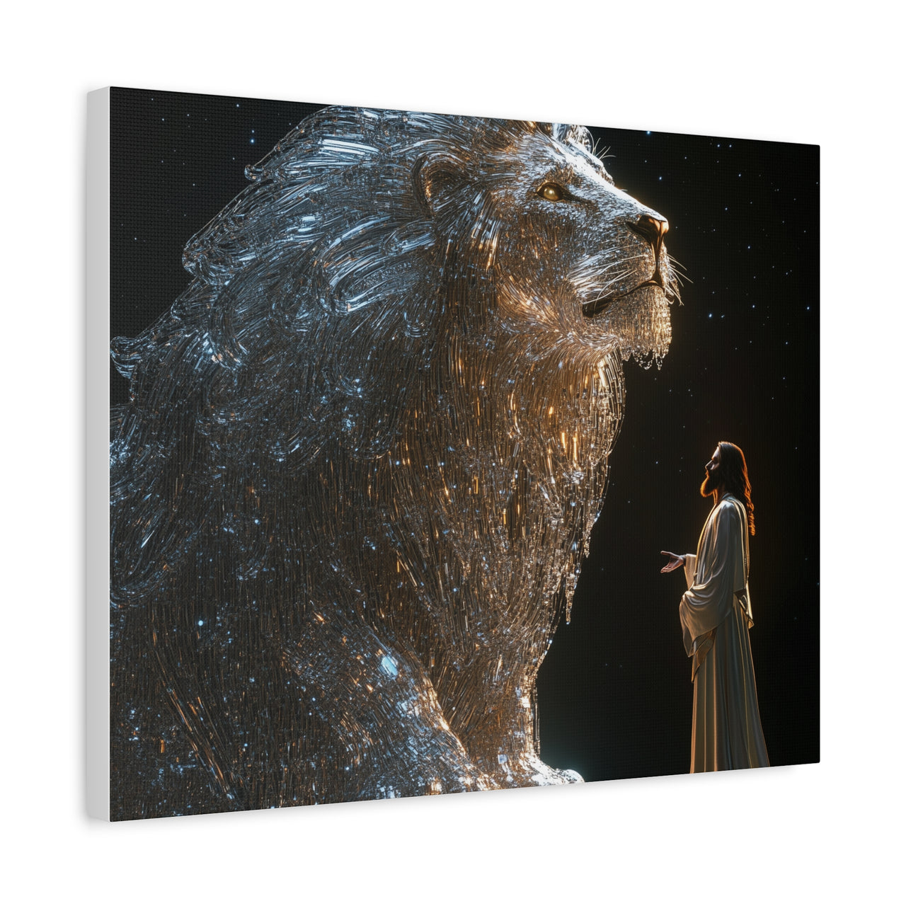 JESUS AND HIS LION - CANVAS