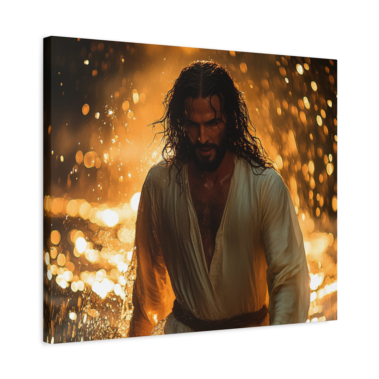 JESUS THROUGH THE FLAMES - CANVAS
