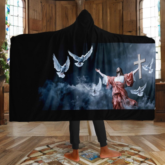 JESUS & HIS DOVES - HOODED BLANKET