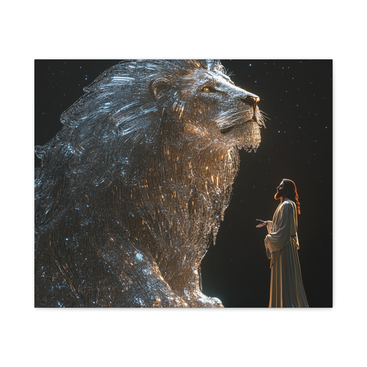 JESUS AND HIS LION - CANVAS