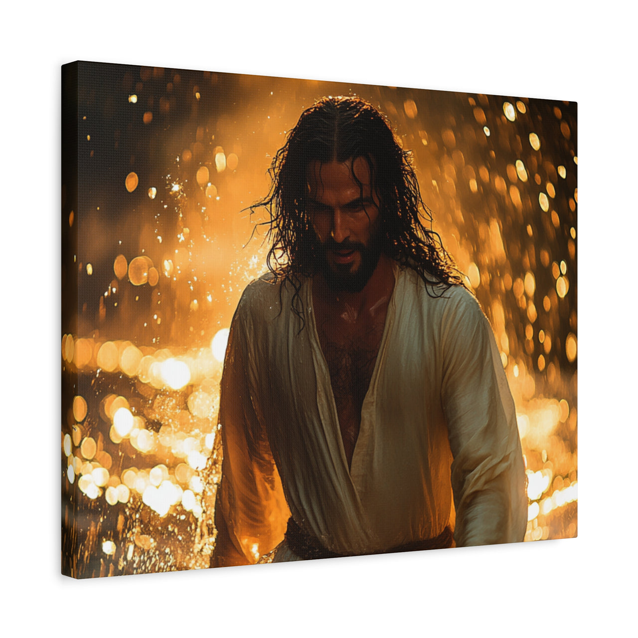 JESUS THROUGH THE FLAMES - CANVAS