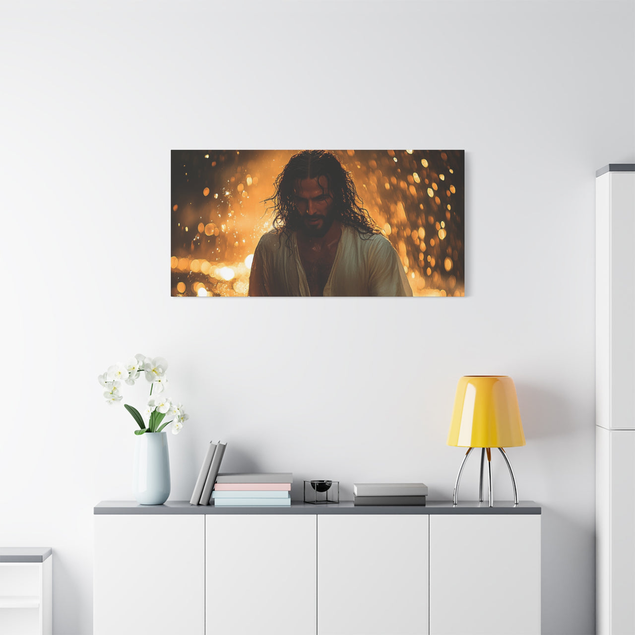 JESUS THROUGH THE FLAMES - CANVAS