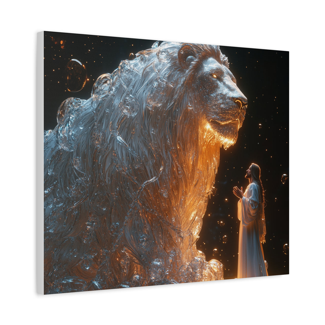 JESUS AND HIS LION - CANVAS