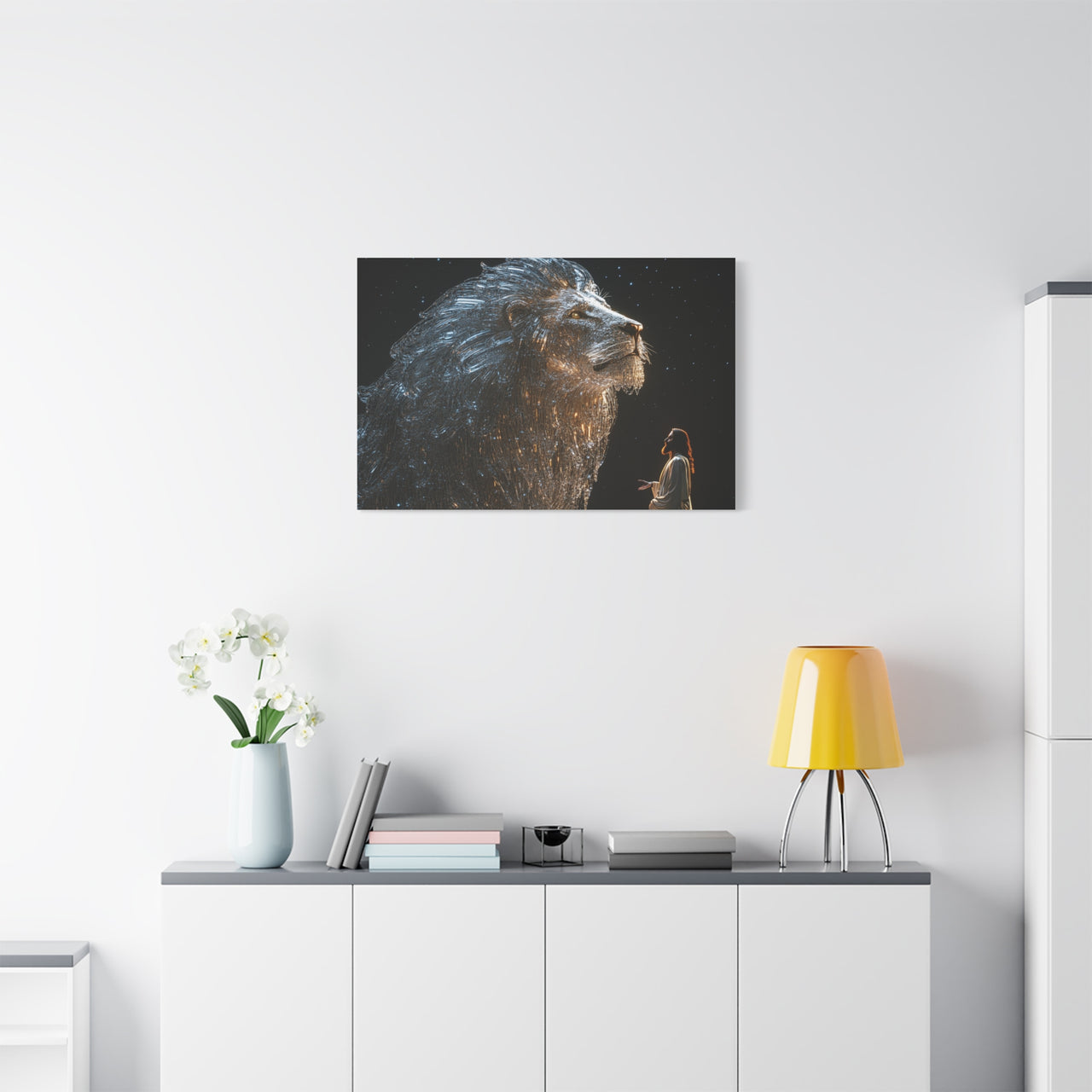 JESUS AND HIS LION - CANVAS