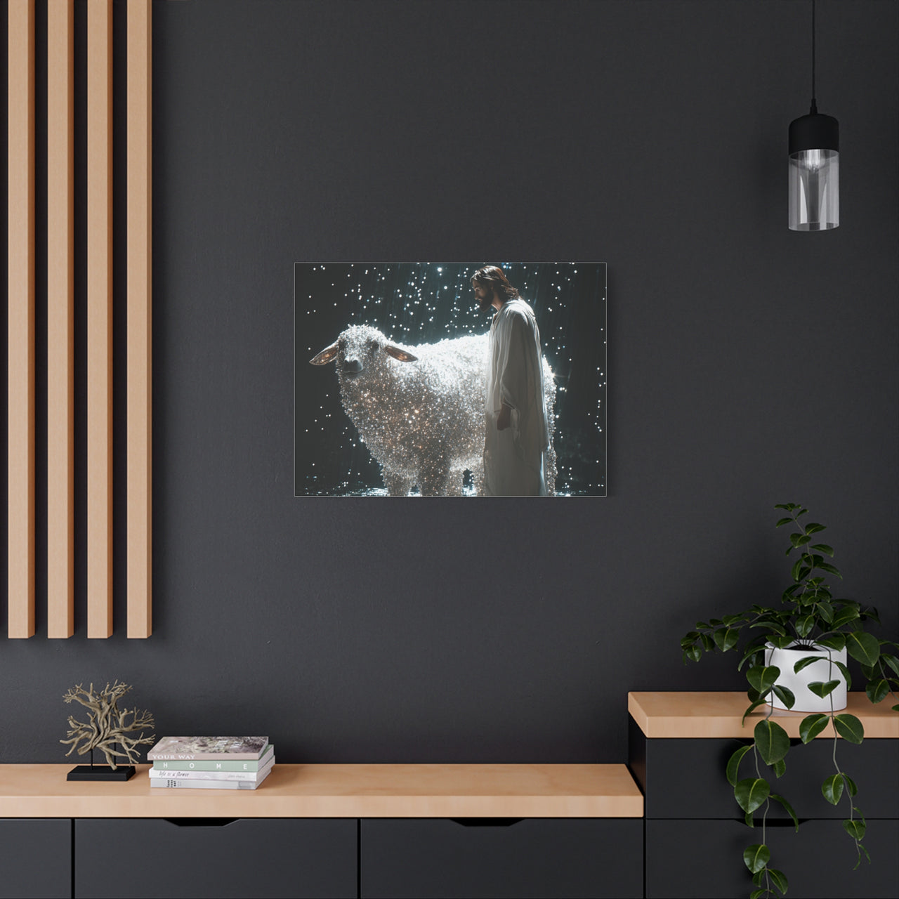 JESUS AND HIS LAMB - CANVAS