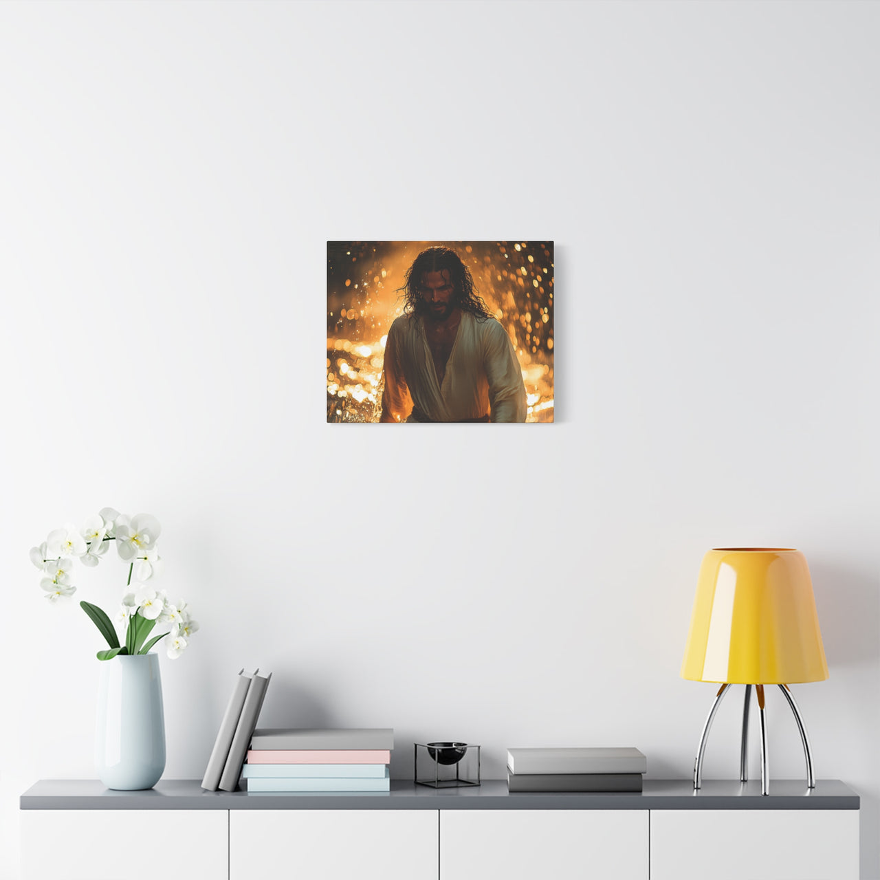 JESUS THROUGH THE FLAMES - CANVAS