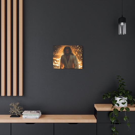 JESUS THROUGH THE FLAMES - CANVAS