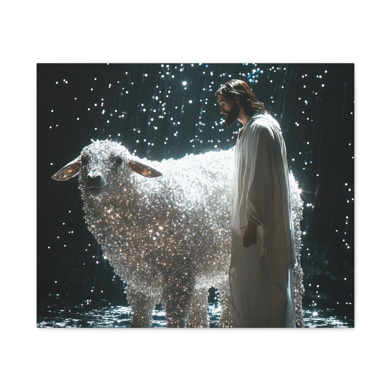 JESUS AND HIS LAMB - CANVAS