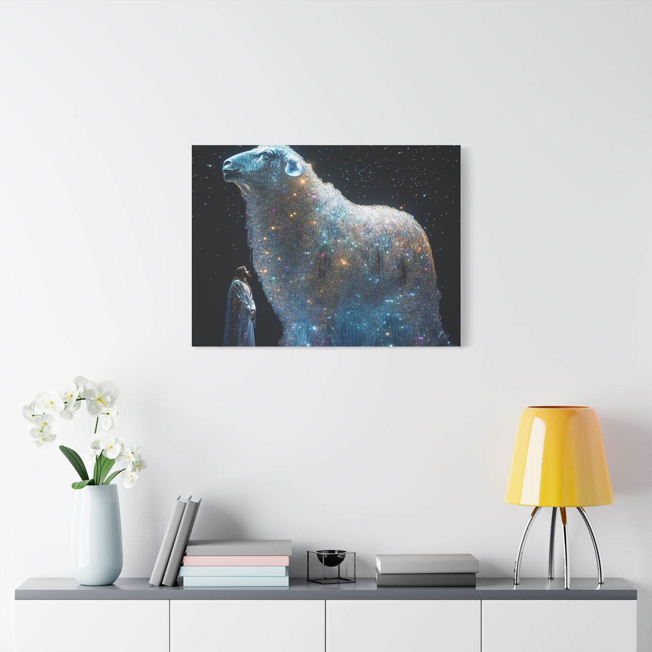 JESUS AND HIS LAMB - CANVAS