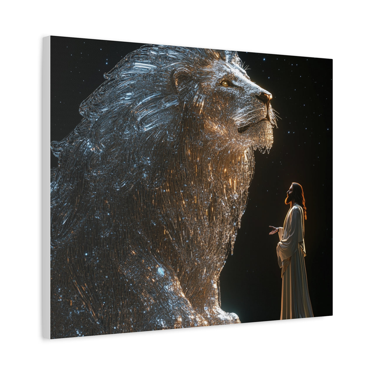 JESUS AND HIS LION - CANVAS