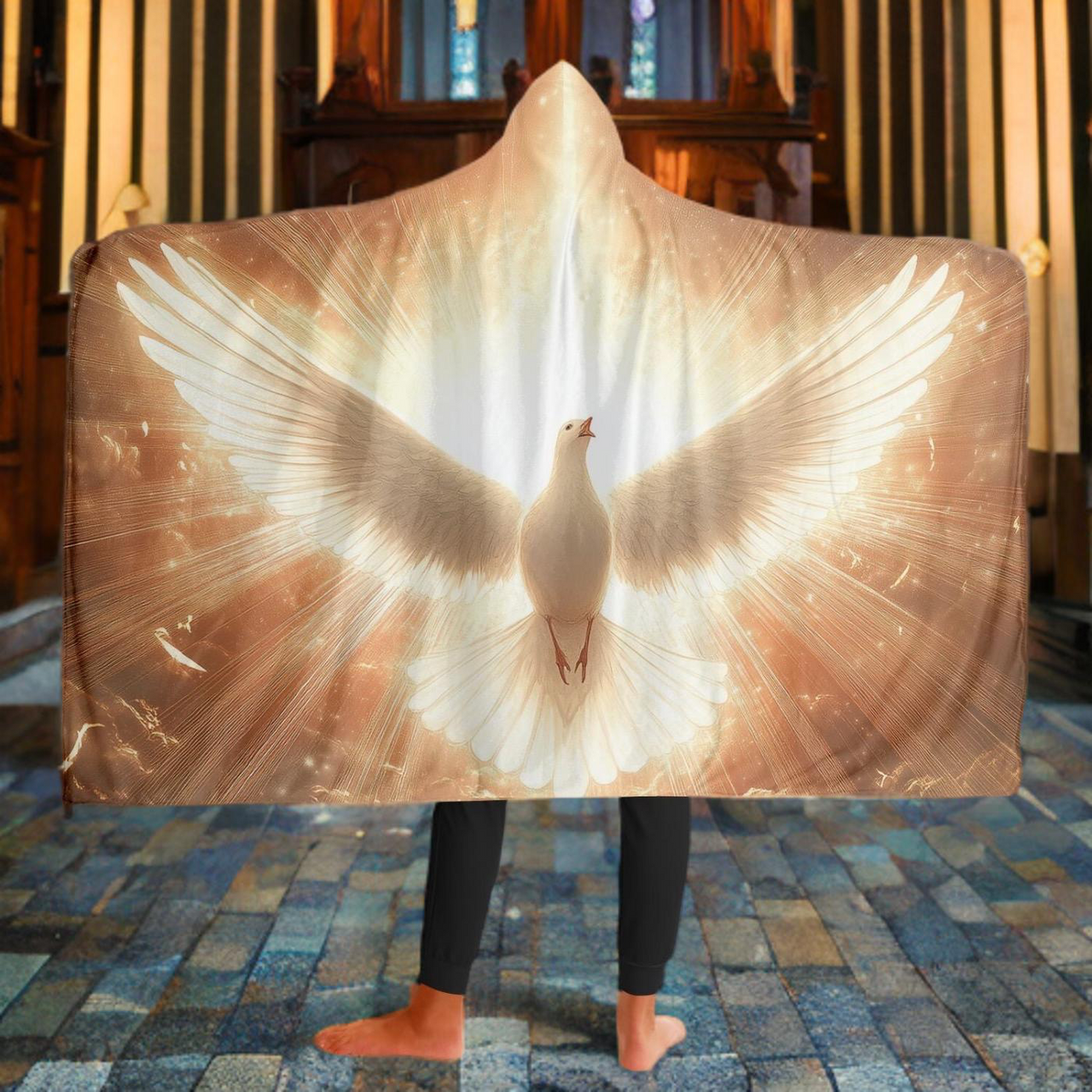 FLYING DOVE - HOODED BLANKET