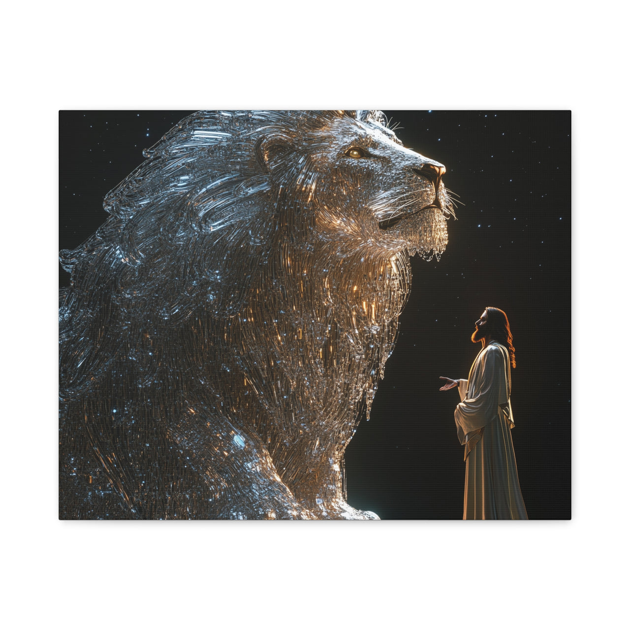 JESUS AND HIS LION - CANVAS