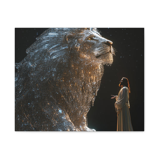 JESUS AND HIS LION - CANVAS