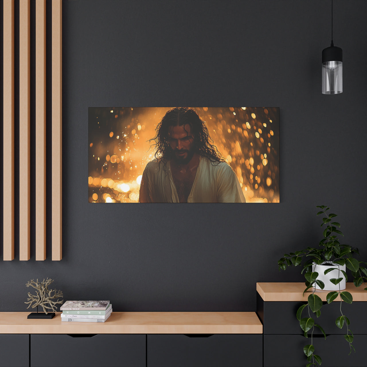 JESUS THROUGH THE FLAMES - CANVAS
