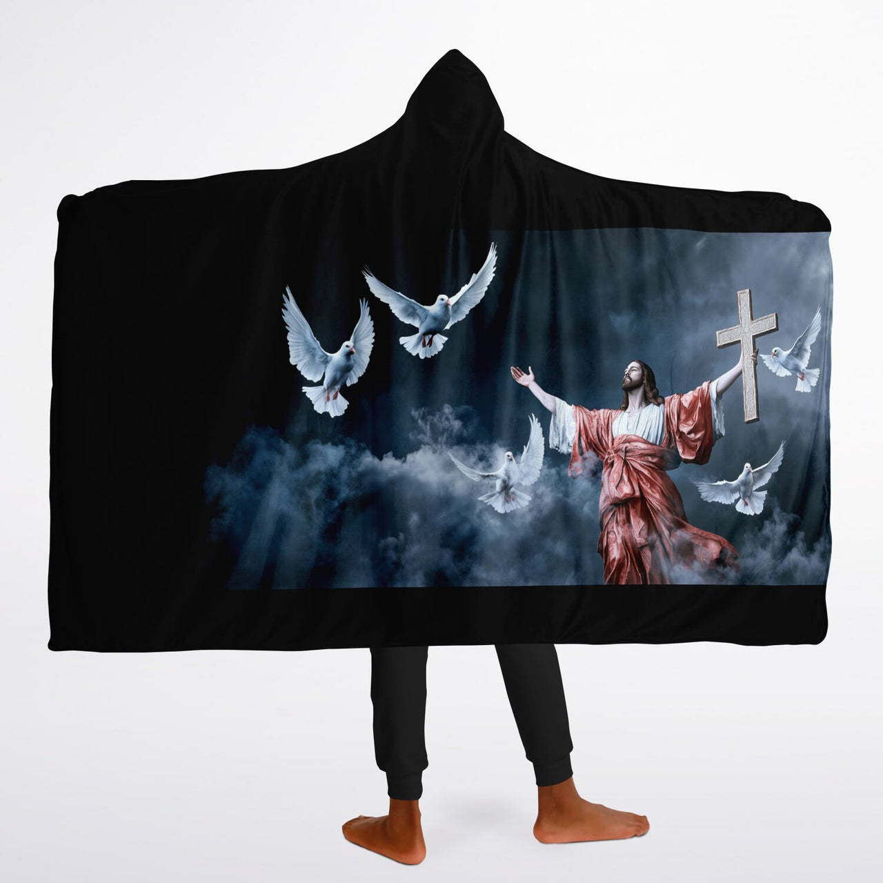 JESUS & HIS DOVES - HOODED BLANKET