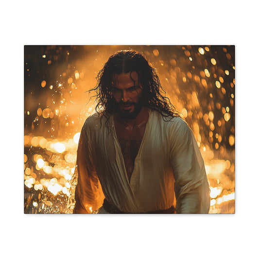 JESUS THROUGH THE FLAMES - CANVAS