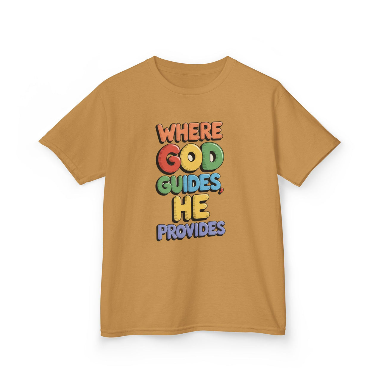 WHERE GOD GUIDES HE PROVIDES - KIDS TEE