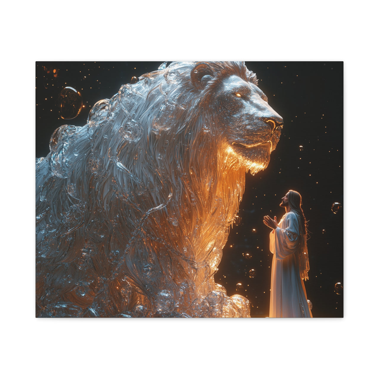 JESUS AND HIS LION - CANVAS
