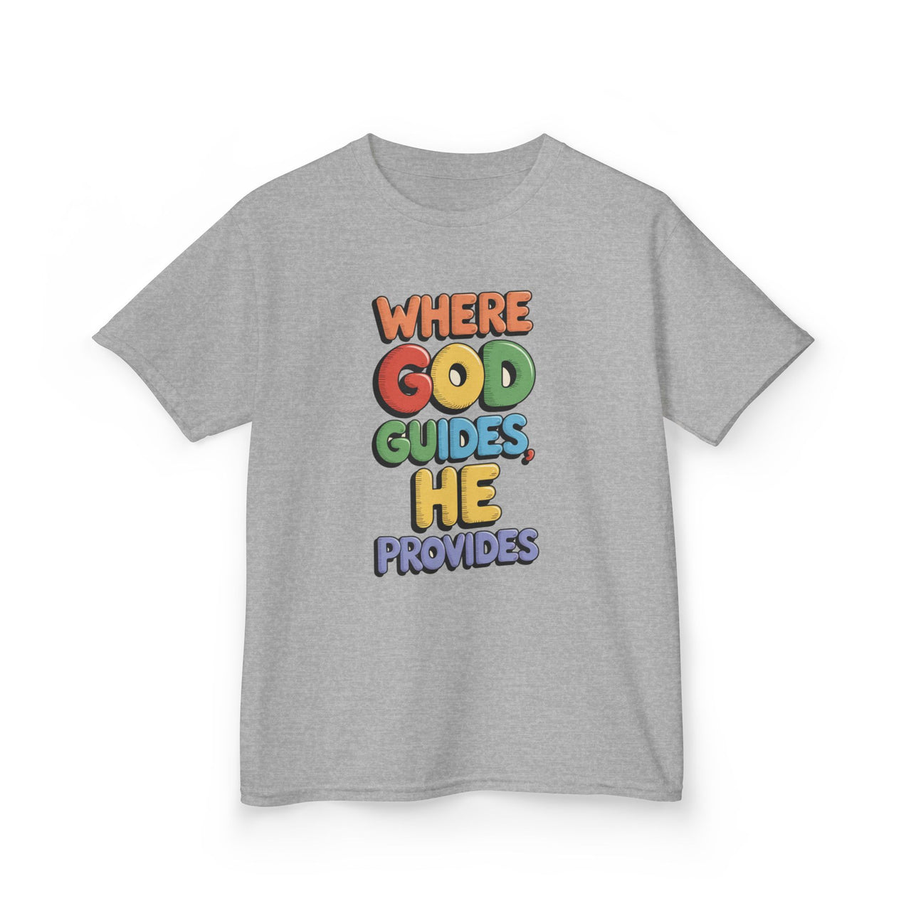 WHERE GOD GUIDES HE PROVIDES - KIDS TEE