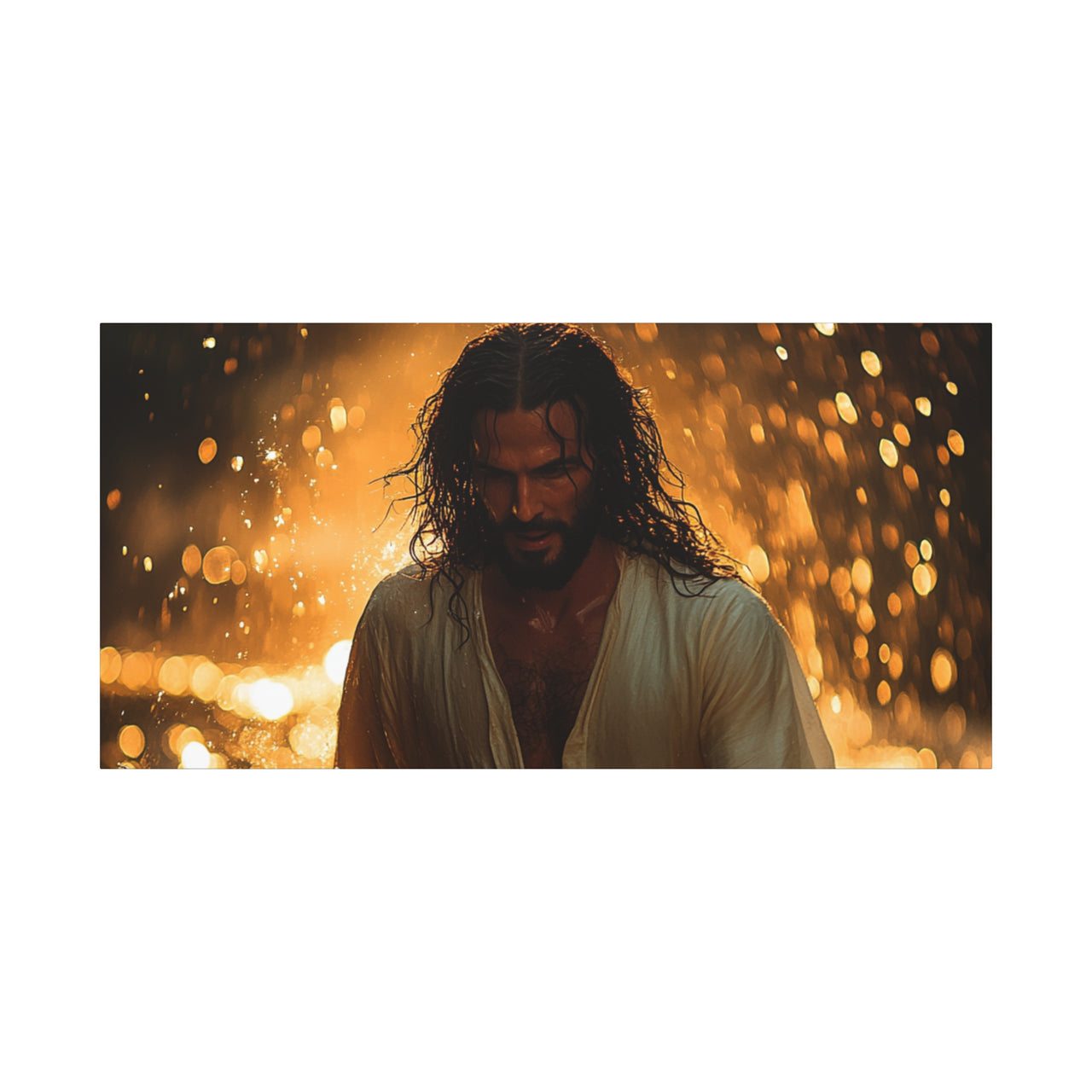 JESUS THROUGH THE FLAMES - CANVAS