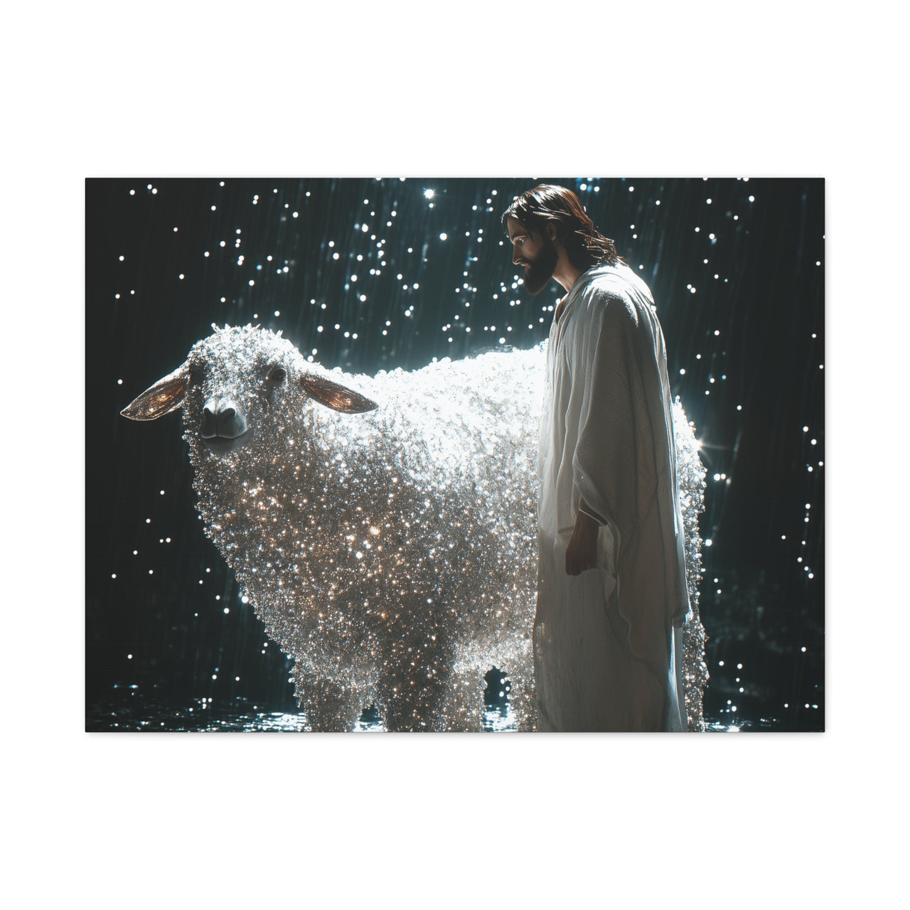 JESUS AND HIS LAMB - CANVAS