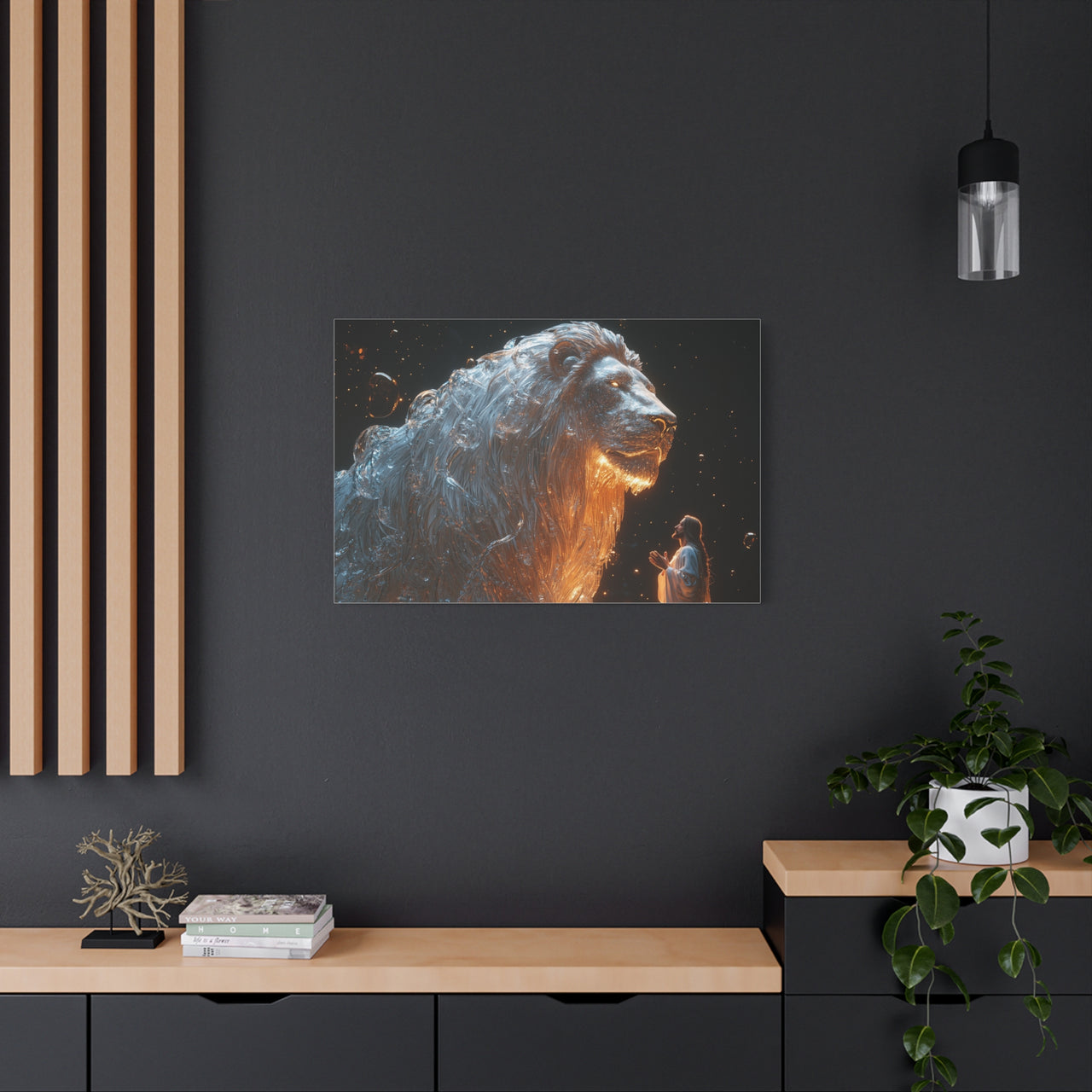 JESUS AND HIS LION - CANVAS