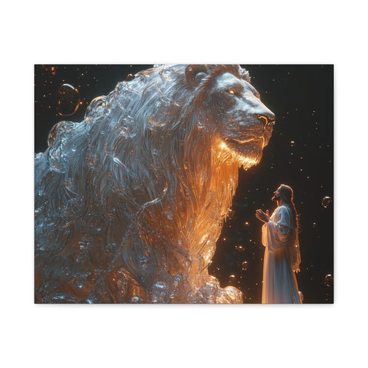 JESUS AND HIS LION - CANVAS