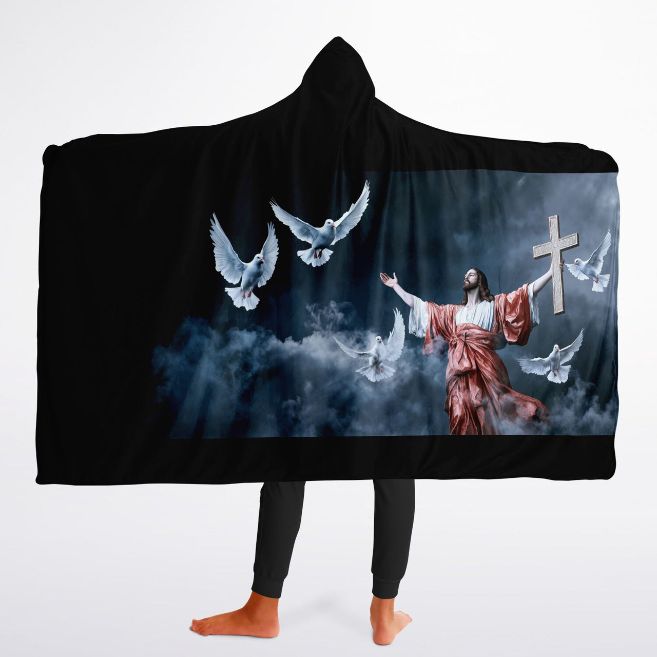 JESUS & HIS DOVES - HOODED BLANKET