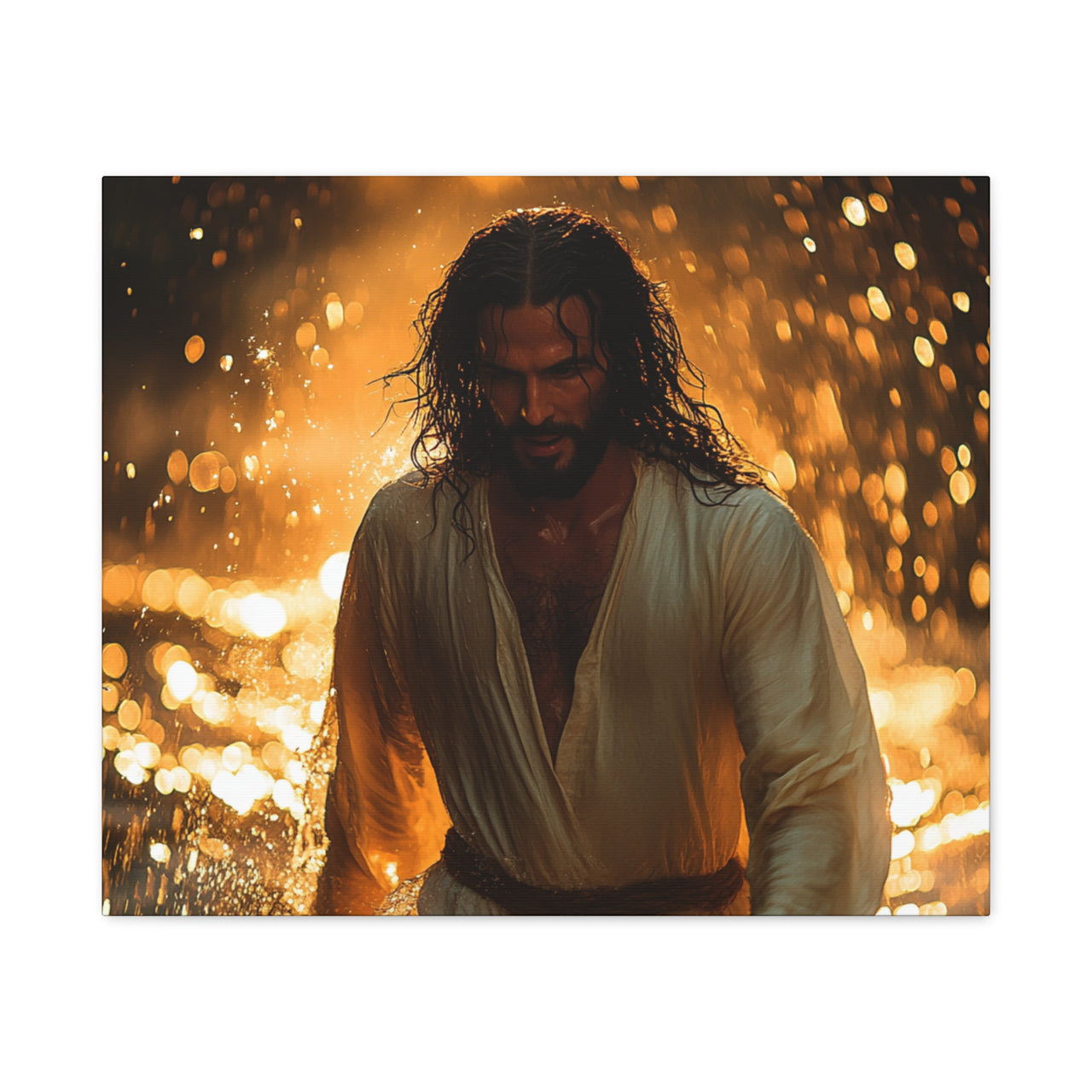 JESUS THROUGH THE FLAMES - CANVAS