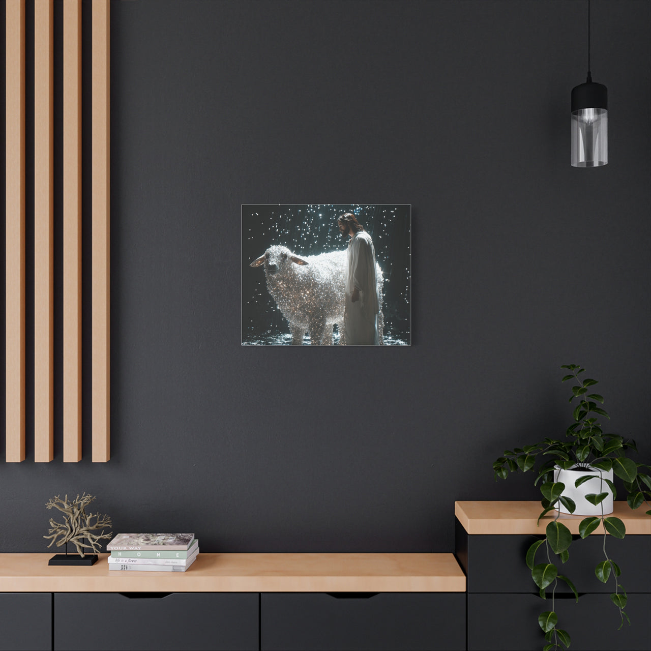 JESUS AND HIS LAMB - CANVAS