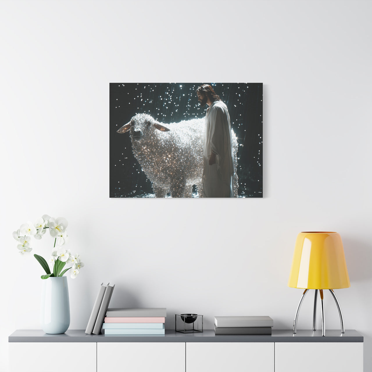 JESUS AND HIS LAMB - CANVAS
