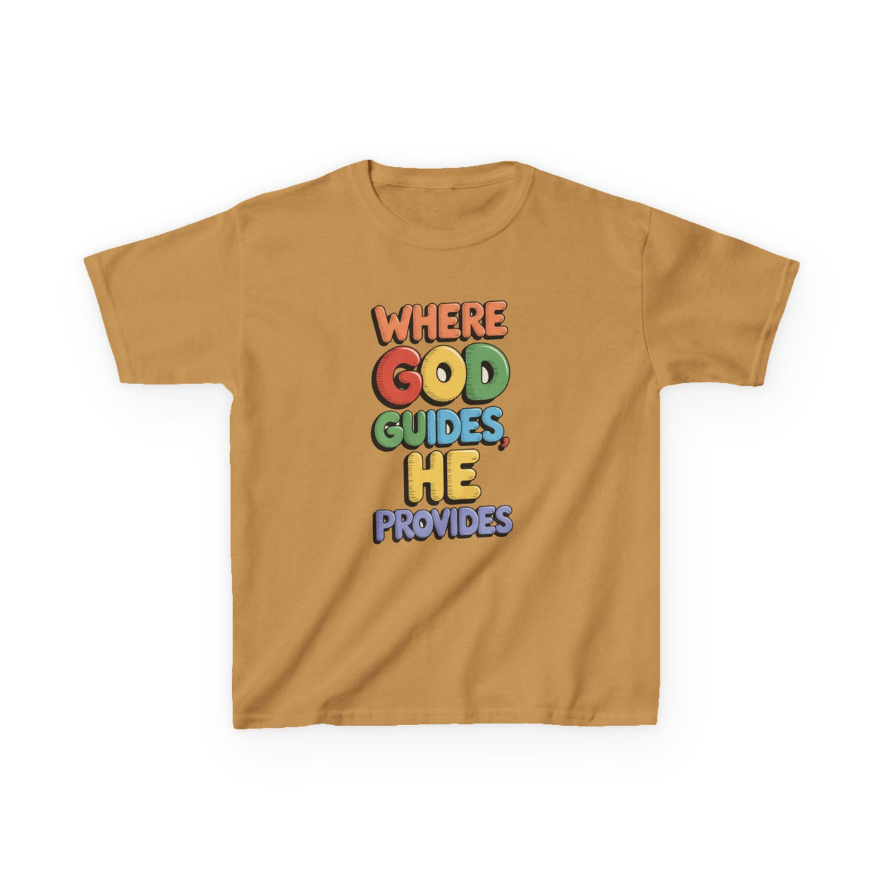 WHERE GOD GUIDES HE PROVIDES - KIDS TEE
