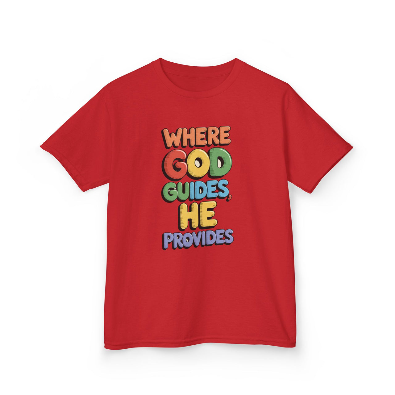 WHERE GOD GUIDES HE PROVIDES - KIDS TEE