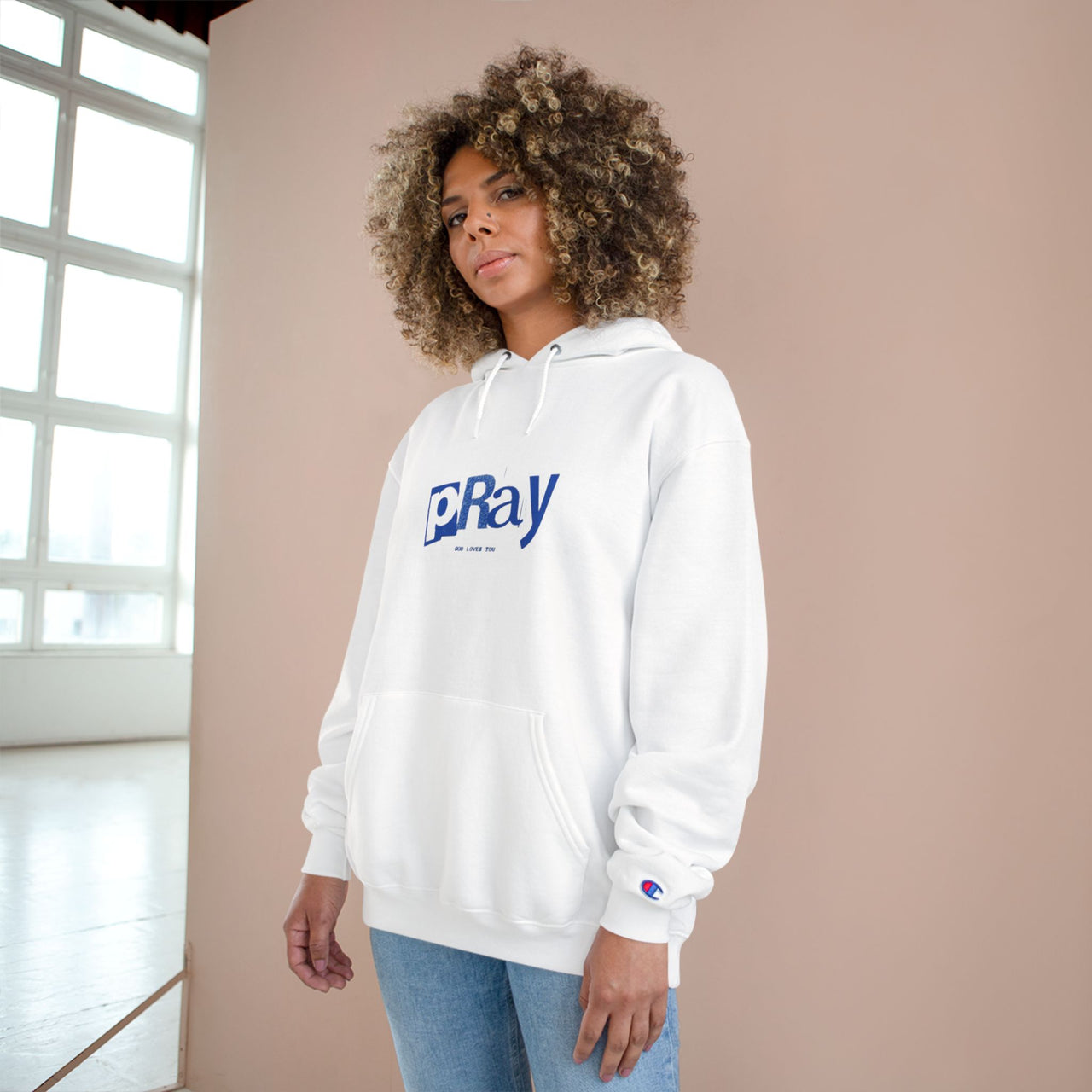 PRAY JESUS LOVES YOU - CHAMPION HOODIE